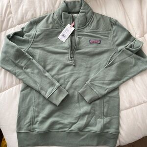 NWT Vineyard Vines sage green quarter zip pullover